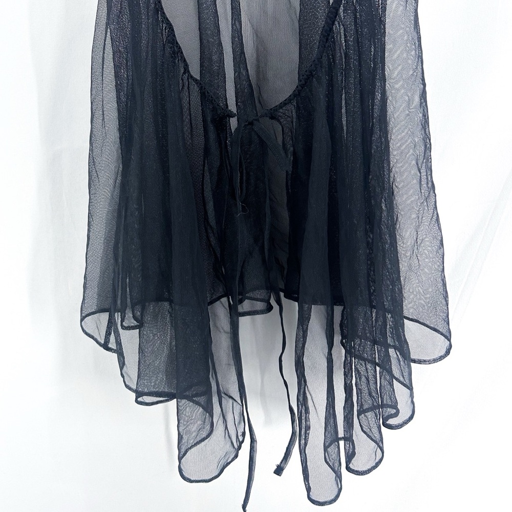 Victoria’s Secret Black Lace Babydoll Sheer Half Slip Medium NWOT - Picture 6 of 7